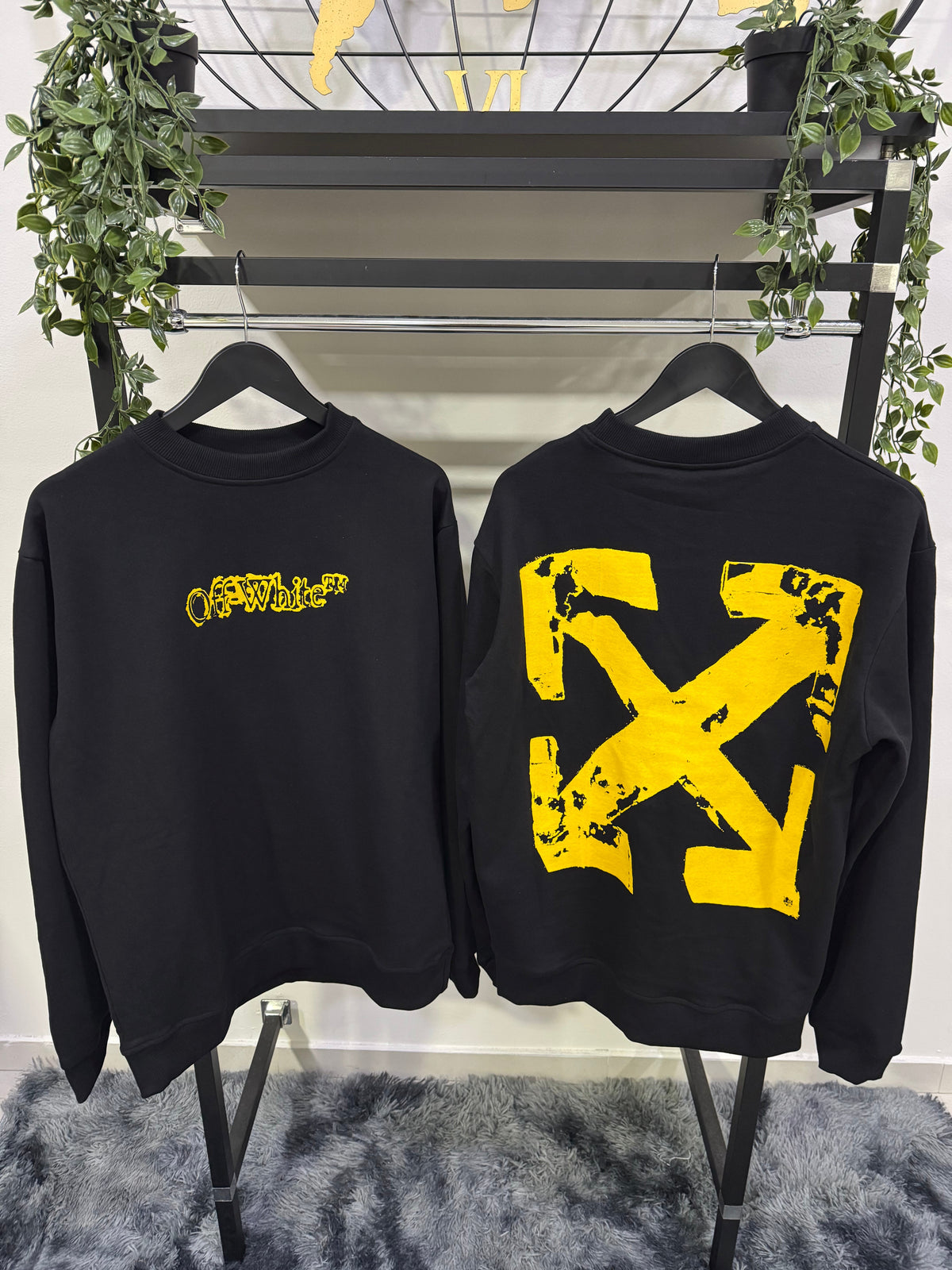 Felpa OFF-WHITE Logo Print Yellow
