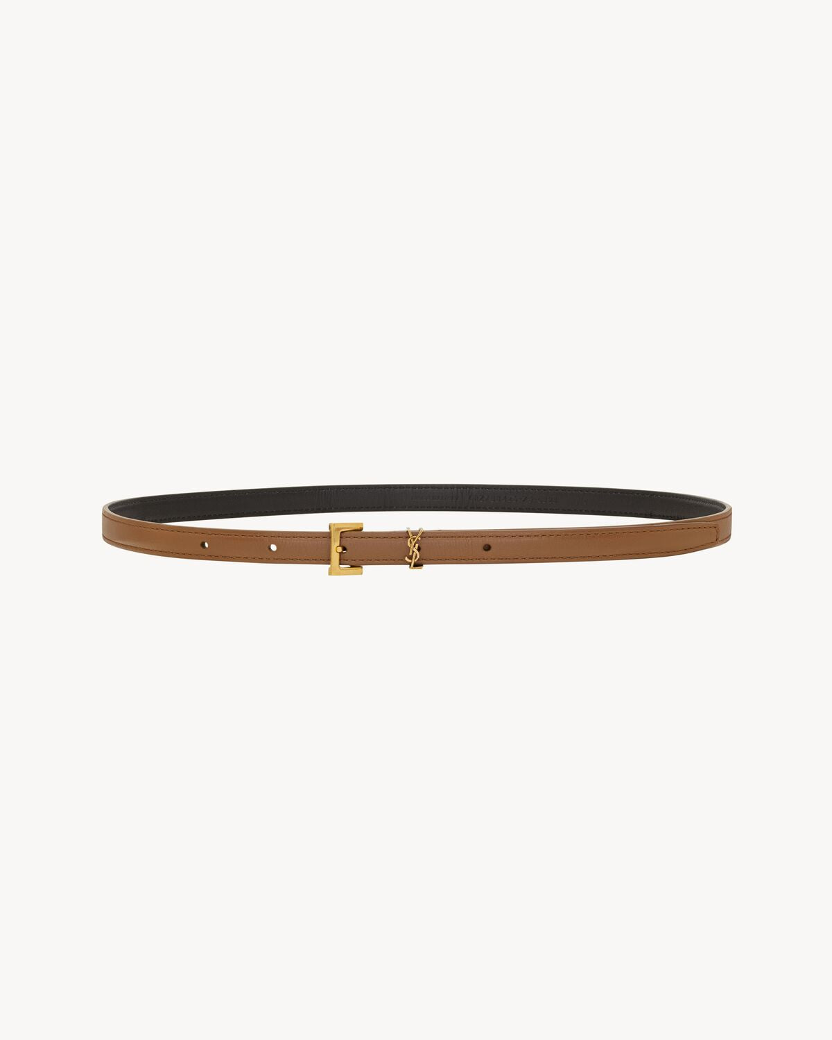 CINTURA CASSANDRE SUPER SOTTILE IN PELLE LISCIA MARRONE