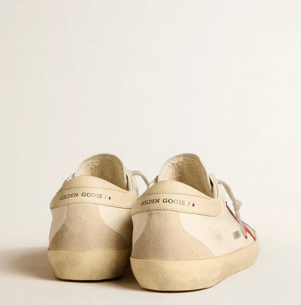 Nappa con stella rossa e talloncino in pelle crema