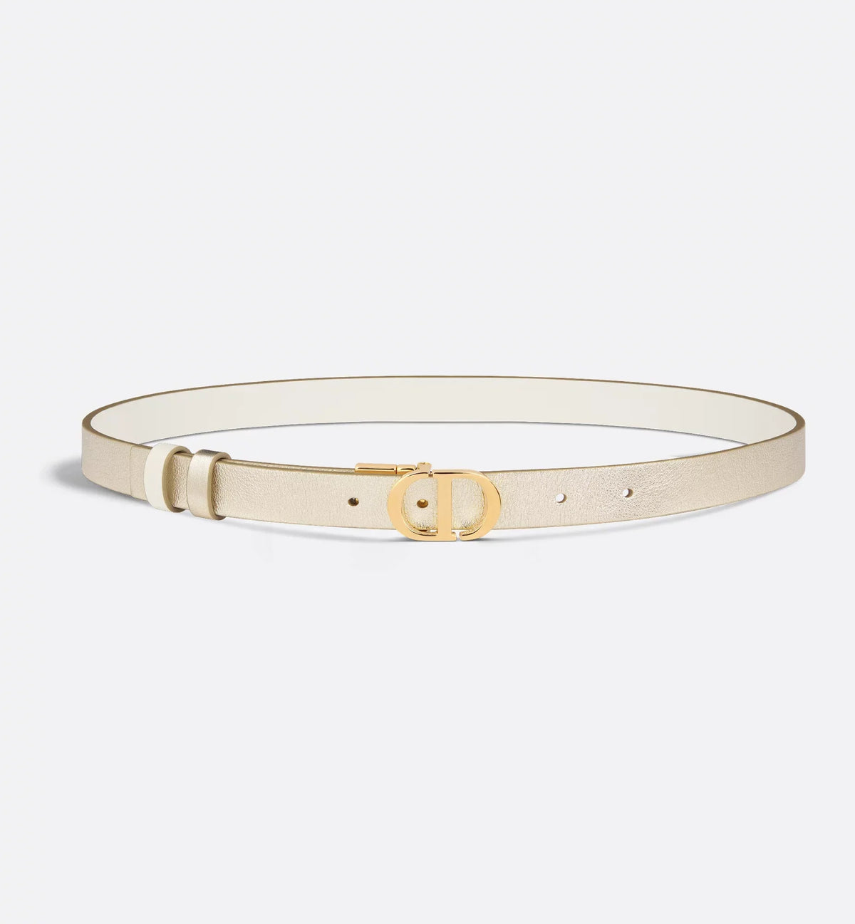 Cintura reversibile 30 Montaigne in pelle di vitello liscia color oro e latte 20 mm donna