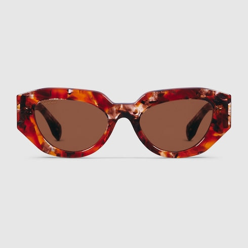 Occhiali da sole cat-eye tartarugato marrone
