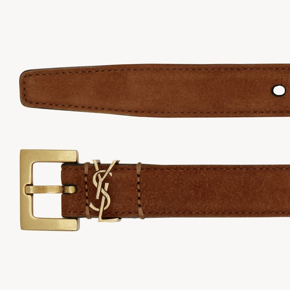 Cassandre Cintura Sottile in Suede con Fibbia Quadrata