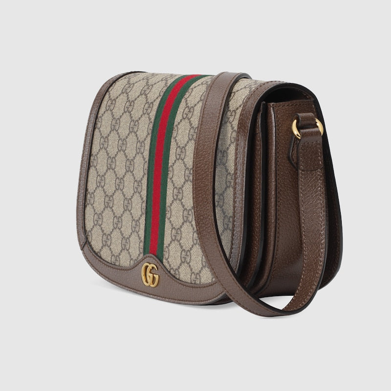 Borsa a spalla piccola Ophidia in GG Supreme