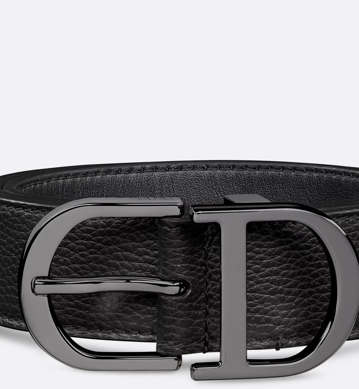Cintura in pelle di vitello martellata nera 33 mm uomo
