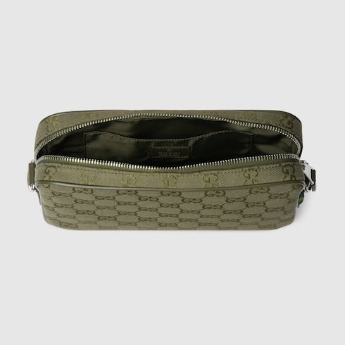 Borsa a tracolla in tessuto GG Supreme verde bosco misura piccola