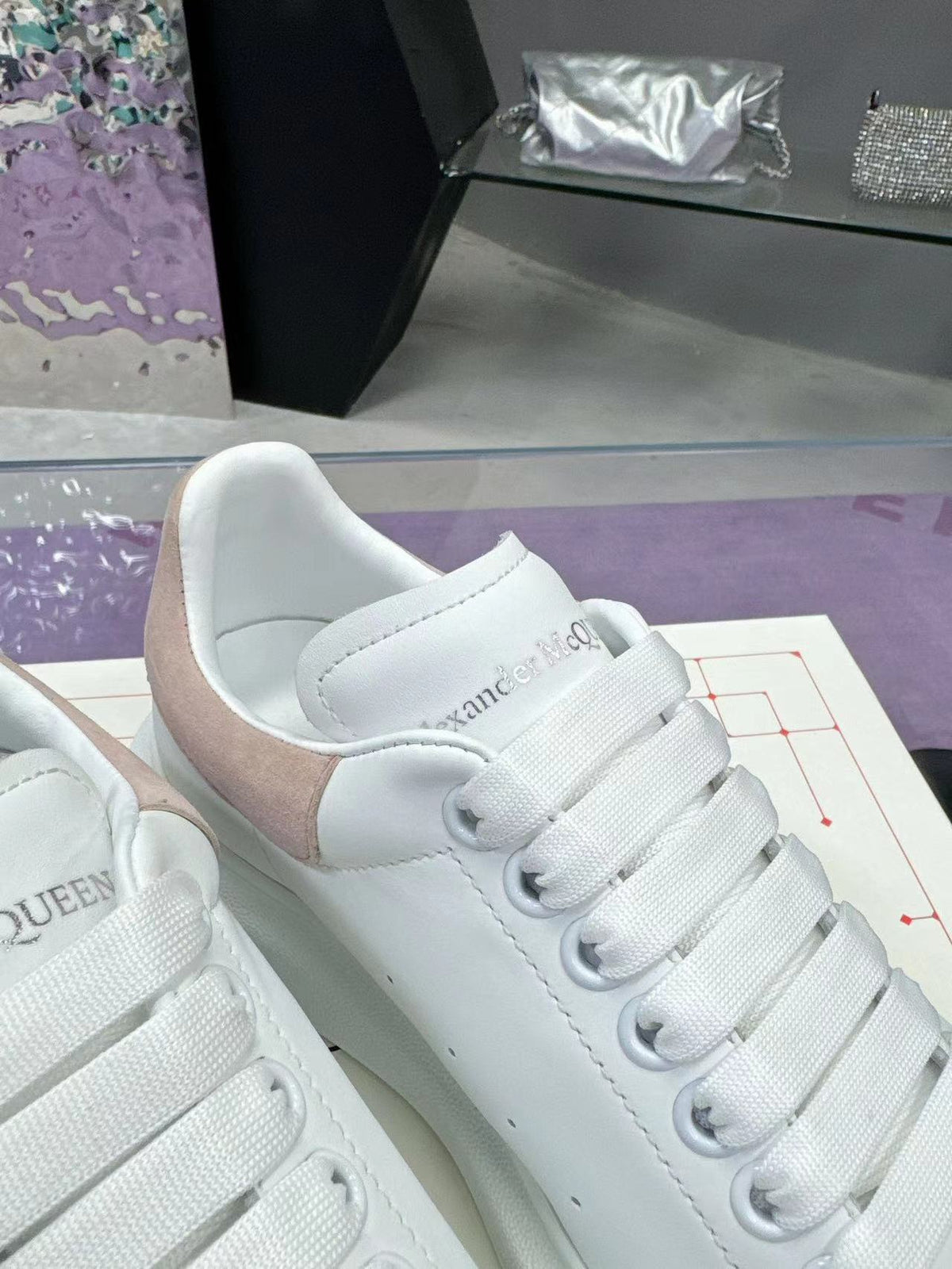 Alexander McQueen White/Pink Oversized Sneaker