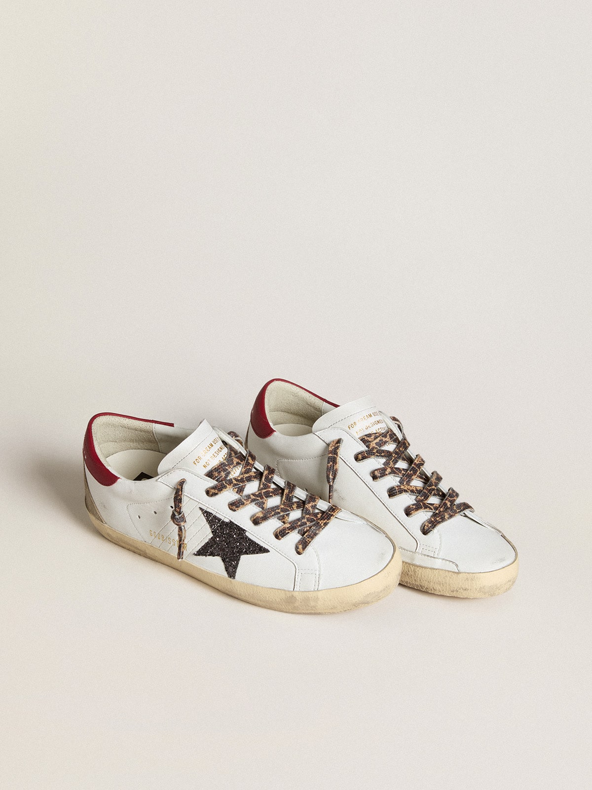 Nappa con stella in glitter e talloncino in nappa rossa