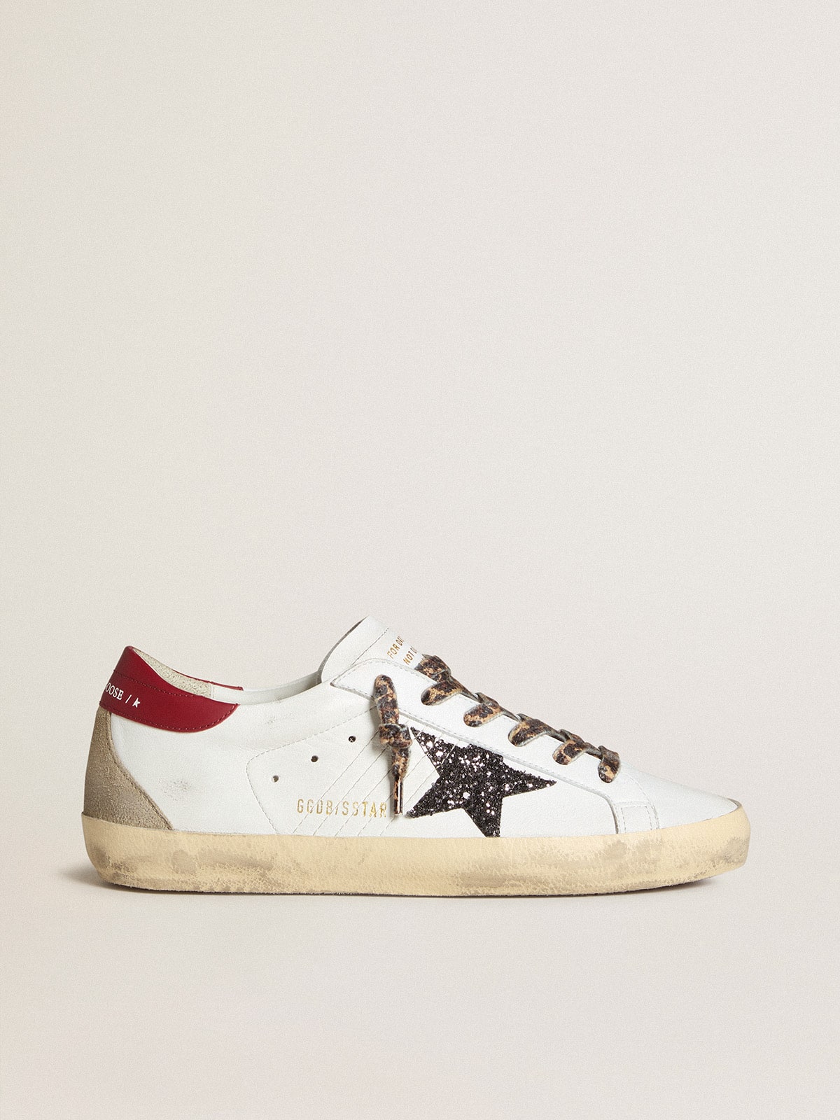 Nappa con stella in glitter e talloncino in nappa rossa