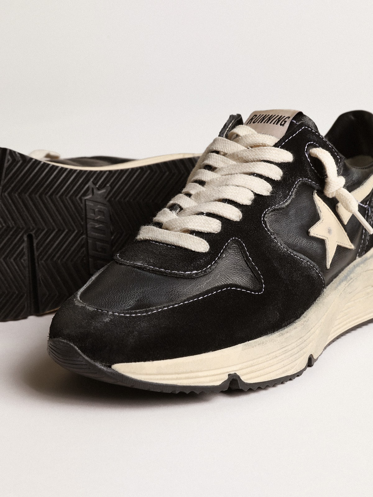 Running Sole in nappa e suede nere