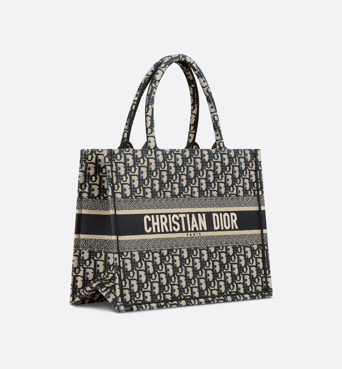 Book Tote Oblique écru e blu