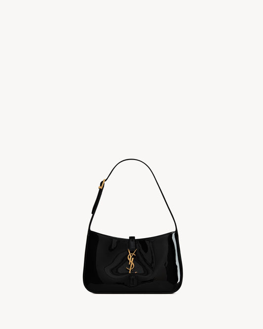 LE 5 À 7 IN PELLE VERNICIATA NERO