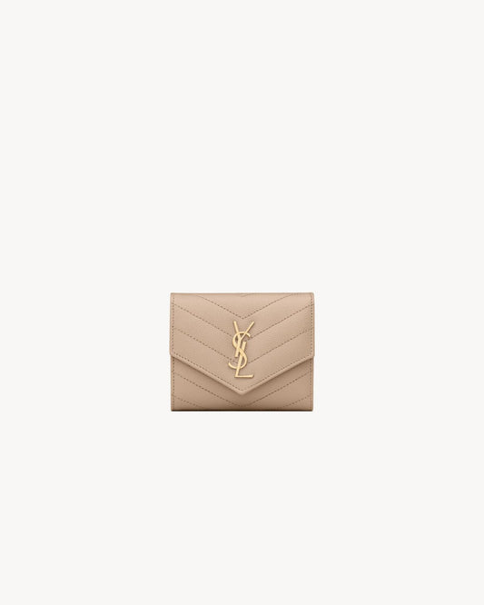 PORTAFOGLIO MULTIPIEGHE CASSANDRE MATELASSÉ BEIGE