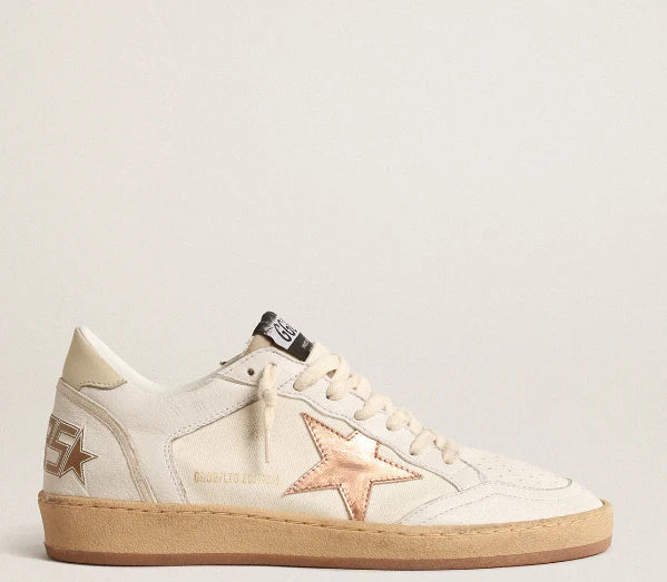 LTD in canvas e nappa con stella in pelle laminata bronzo