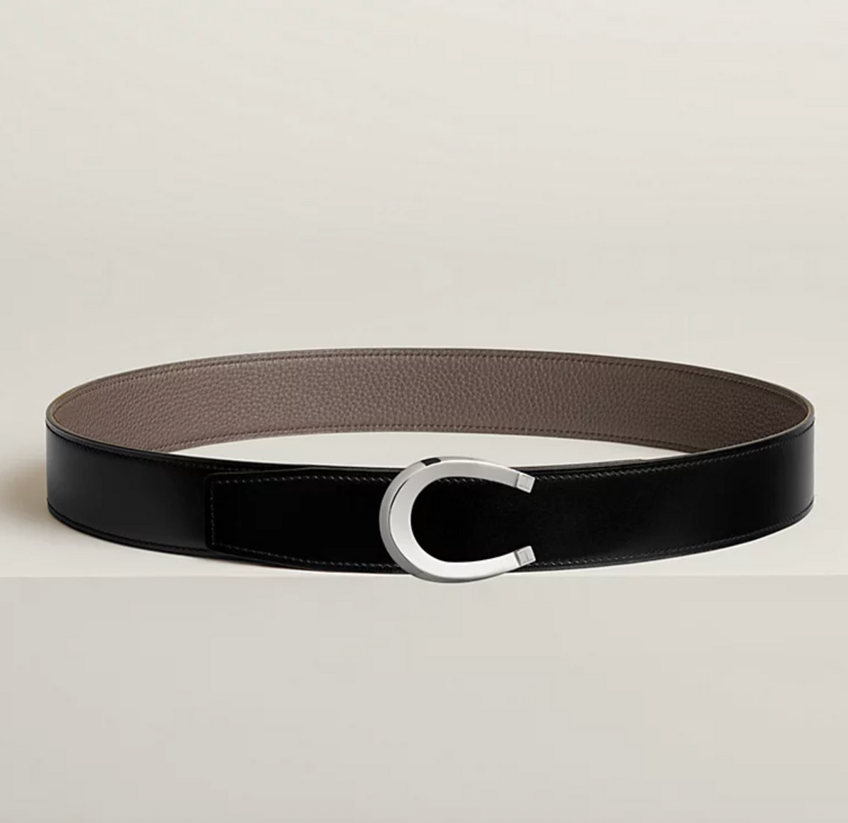 Fibbia da cintura Luck & Pelle reversibile per cintura 38 mm Nero / Peltro Uomo