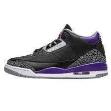 Jordan 3 Black Court Purple