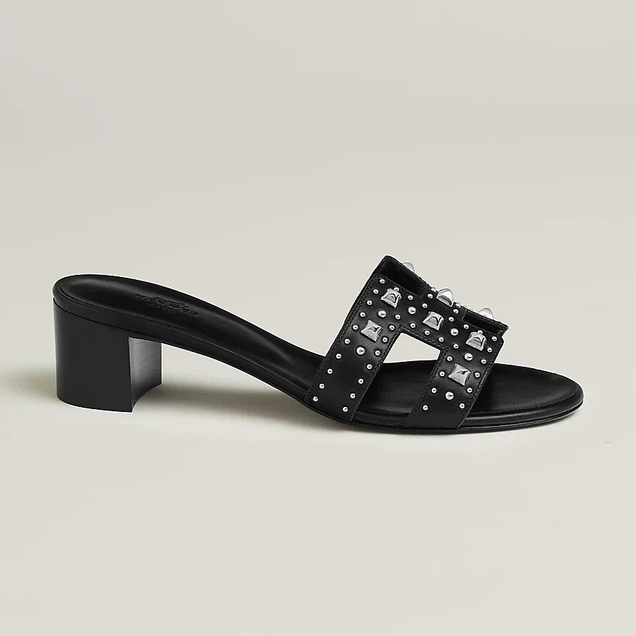 Sandali Oasis Nero Plated Studs