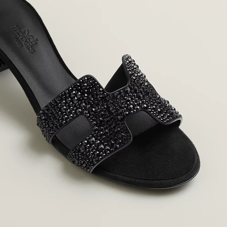 Sandali Oasis Nero Glitter